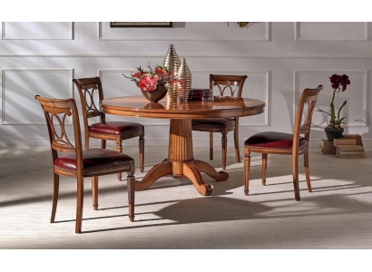 Essgruppe Esstisch Tisch Tische 4x Lehnstuhl Set Stuhl Rund 5tlg Gruppe Garnitur